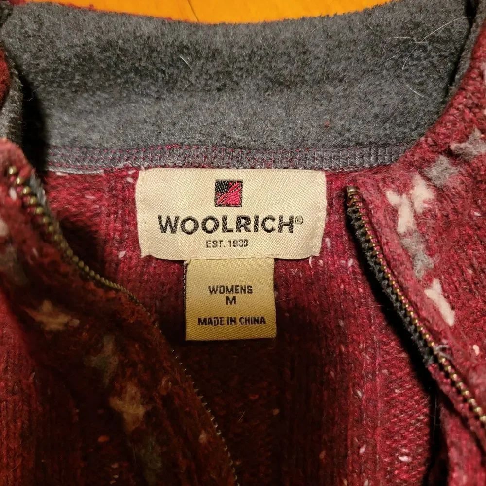 Woolrich Ruby Heather Quarter Zip Sweater Stitched medium - Picture 3 of 5